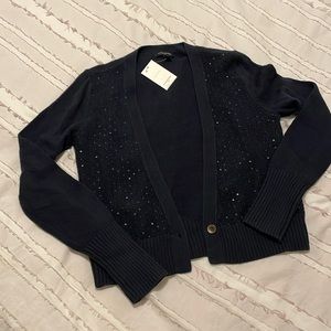 Cropped sequin cardigan